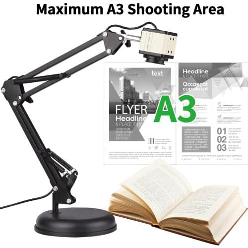 2 in 1 Document Scanner Camera & Webcam with Auto-Focus 8 Mega-pixel High-Definition A3 Scan Size Webcam for Teacher Classroom