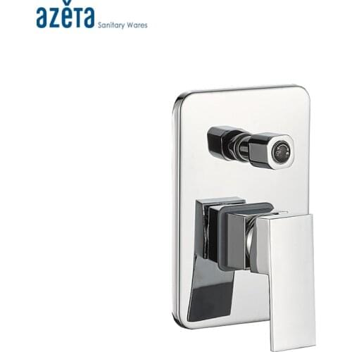 Contemporary Style Concealed Faucet Bathroom Square Chrome Finish Brass Wall Mounted Concealed Bathtub Tap MK-12F