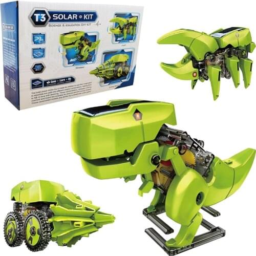 STEM Solar Robot Kit 3 in 1 Educational Learning Science DIY Building Dinosaurs Toys Gift for Kids Age 8-12