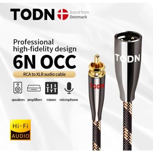 TODN HiFi cable audio XLR cable 6N OCC Audio calble RCA to XLR plug