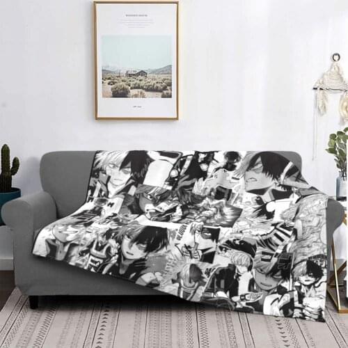 Todoroki Shoto My Hero Academia Blankets Flannel Textile Decor Manga Warm Throw Blankets for Sofa Outdoor Rug Piece