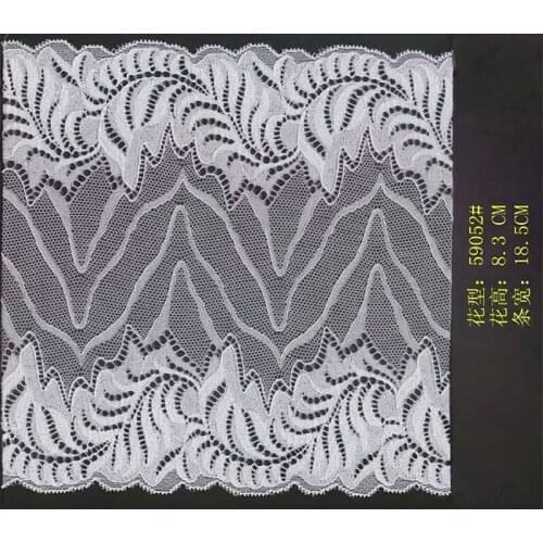 18.5cm high quality nylon polyester spandex elastic lace trim,YX-59052