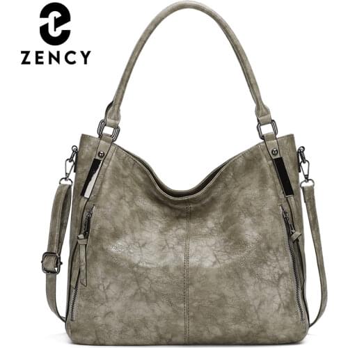 Zency Soft Artificial Leather Handbag 2021 Luxury Design High Quality Womens Hobo Shoulder Bag Large Capacity Crossbody Bag