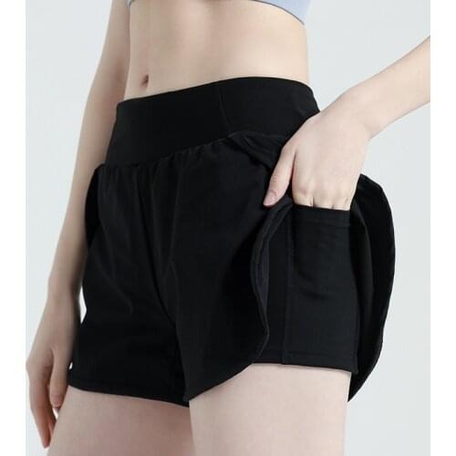 Women Casual Running Shorts 2 in 1 Yoga Pants Jogging Gym Fitness Training Quick Dry Beach Pants Summer Sports Workout Sportwear