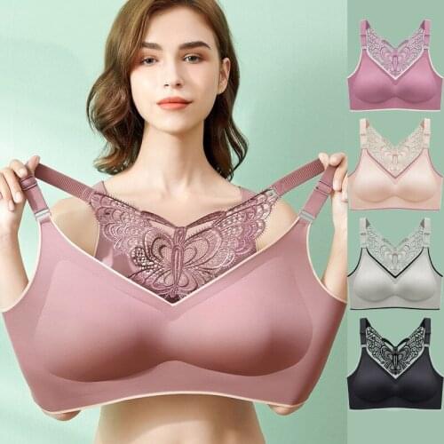 Oversized bra lace butterfly seamless womens underwear push-up beautiful back bra close-fitting comfortable sexy womens underw