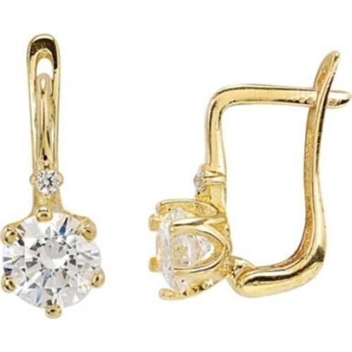 Gold Solitaire Earrings EDT068-Certified 14K Gold-A perfect gift for your Loved Ones-Ephesus Gold & Diamond