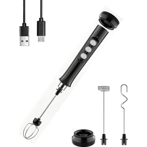 1Set Milk Frother Handheld Sross Electric Foam Maker USB Rechargeable Coffee Frother for Coffee, Cappuccino, Egg Whisks