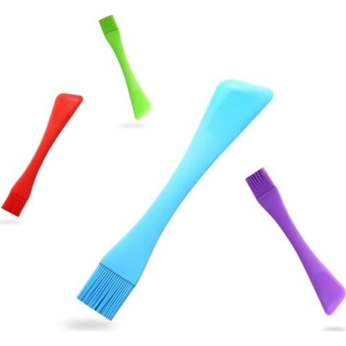 1PCS Silicone Scraper Double Ended 2-in-1 Heat Proof Oil Brush Basting Pastry Brush Bakeware Kitchen Tool Gadgets