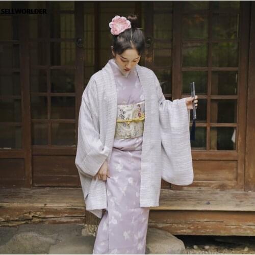 2020 Women Kimono Parkas Japan Style robe Jacquard blouse SELLWORLDER Thick A-line Coats