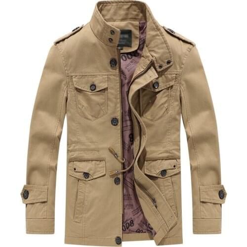 2021 Mens High quality 100% Cotton jacket Windbreaker Military Jackets Army Clothes Outwear Flight Jacket men brand clothing 6XL