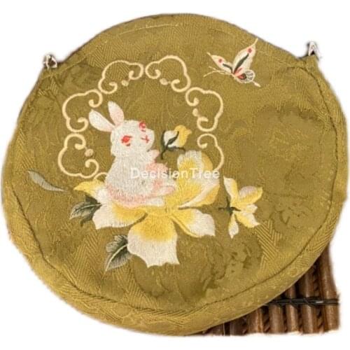 2021 chinese traditional hanfu bag fresh rabbit embroidery vintage tassel pearl stawberry bag bags fur ball crossbody bag