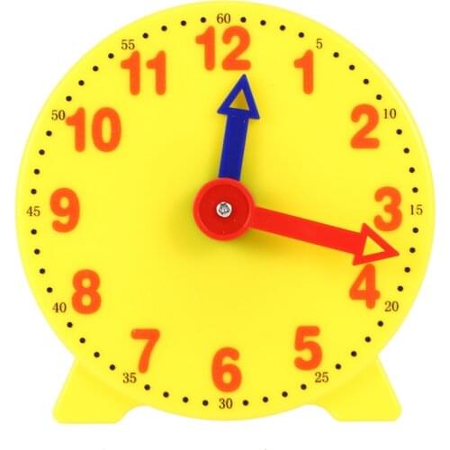 4 Inch Student Learning Clock Time Model Teacher Gear Clock 12/24 Hour School Learning Tools