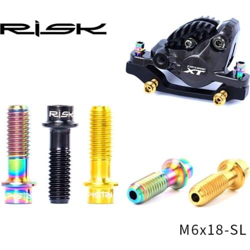 4Pcs/lot Lightweight M6*18 Bicycle Disc Brake Clamp Titanium Hollow Bolt MTB Bike XT Fixing screw 3 colors