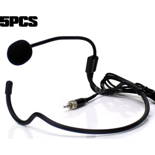 5 Pcs 3.5mm Jack Stereo Screw Lock Earset Earhook Mic Headset Microphone For Wireless System Beltpack Transmitter EW 300 500 G3