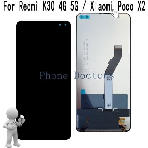 6.67'' For Xiaomi Redmi K30 4G 5G / Pocophone Poco X2 Full LCD Display + Touch Screen Digitizer Assembly With Frame