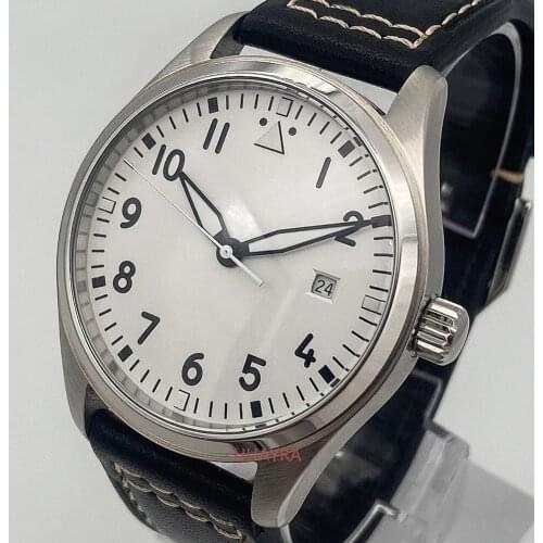 Free Shipping 40mm Mens Classic White Dial Luminous Automatic Sports Mechanical Watch AAA High Quality