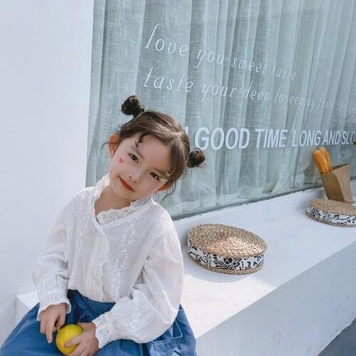 Baby Girl Blouse 2020 Summer Autumn New Childrens Girls Cute Lace White Shirt Kids Short Sleeve Princess Blouse Baby Tees 2-6Y