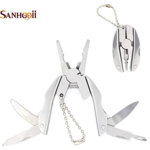 Key Ring Multi Function Mini Pliers With Nail File Knife Screwdriver Hand Tool For Outdoor Sport Camping Tools Gadgets ZM56