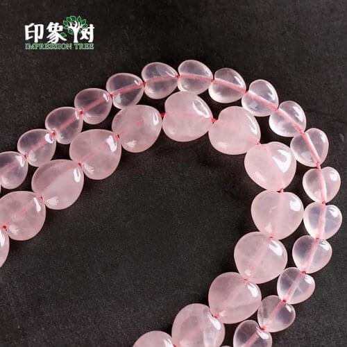 10/14mm Charm Natural Pink Crystal Heart Shape Stone Beads Loose Cracked Round Quartz Rock Spacer Beads For Jewelry DIY 22012