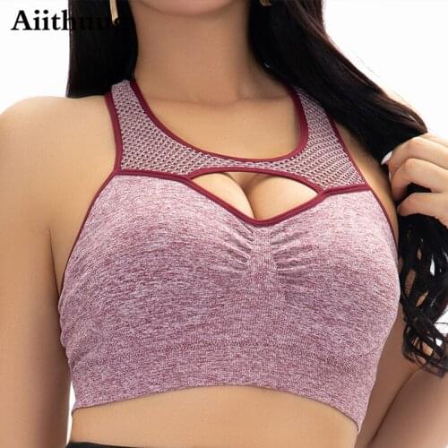 Aiithuug Sexy Sports Bras for Women Underwear Bra Without Underwire Bones Push Up Tops Bralette Brassiere Wireless Sports Vest
