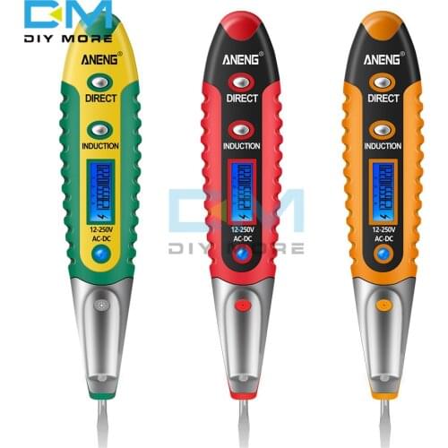 Digital Test Pencil AC DC 12-250V Tester Electrical Voltage Detector Pen LCD Display Screwdriver for Electrician Tools