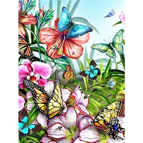 DIY Flower butterfly Painting By Numbers Wooden Frame 40x50cm Combination Unique Gift Wall Art Picture Artworks Home Decor