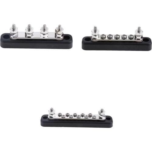 3Pcs 30A DC 12V 4+5+10 Position Dual Row Terminal Block Bus Bar for Car Boat