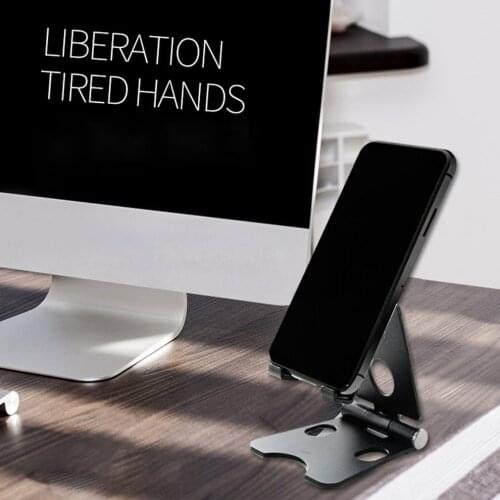 Dual Adjustment Mobile Phone Bracket Aluminum Mobile Phone Holder Folding Desktop Tablet Stand Phone Holder For iPhone etc