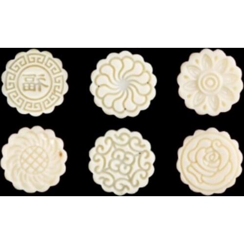 75g Mooncake Mold 6pcs Flower Stamps Hand Press Moon Cake Pastry Mould Bakware Y1QB