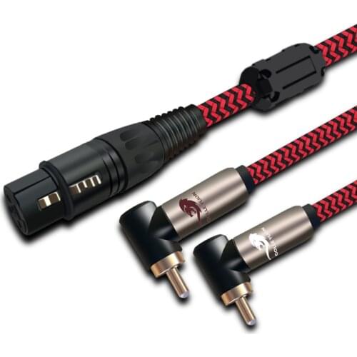Quality Audio Cable 2 Angled RCA Male to XLR 3 Pin Female for Amplifier Mixing Console XLR F to 2RCA M Hifi Cable 1M 2M 3M 5M 8M