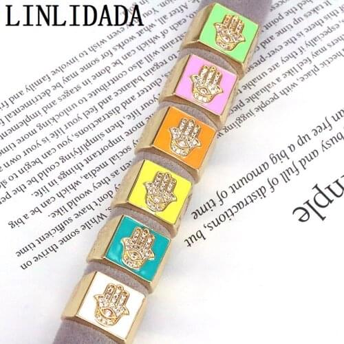 5Pcs Gold Color Rings for Women Girls Punk 2021 New Trendy Fashion Enamel CZ Fatima Hand Ring Party Jewelry Accessory