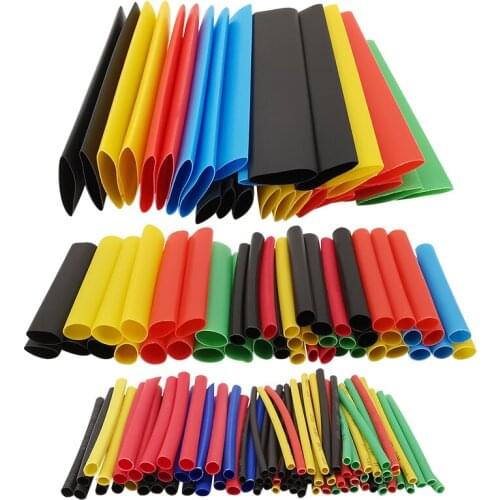 164Pcs/Set Heat Shrink Tube Kit Shrinking Assorted Polyolefin Insulation Sleeving Heat Shrinkable Tubing Wire Cable 8 Sizes