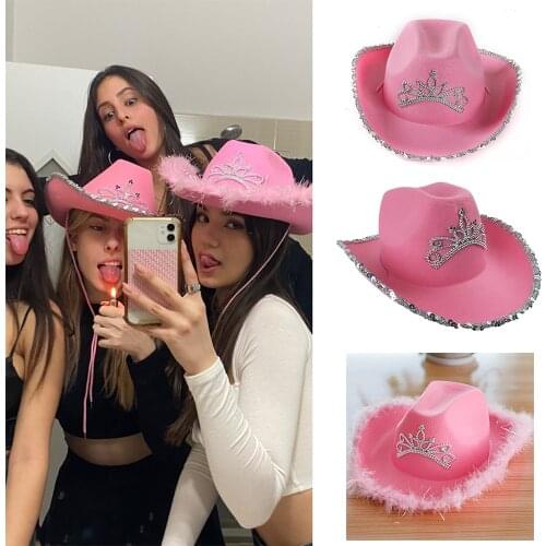 Western Style Cowboy Hat for Women Cowgirl Hat Cap Girls Outdoor Summer Wide Brim Beach Travel Cap Suede Sombrero Cap