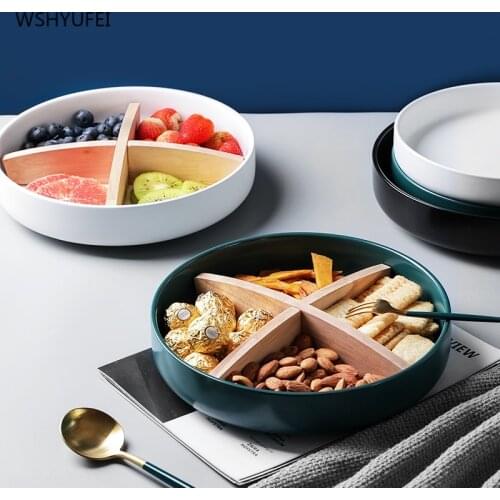 Creative lattice breakfast snack nuts dessert cake sushi plate home decoration pastry fruit plate exquisite Nordic tableware