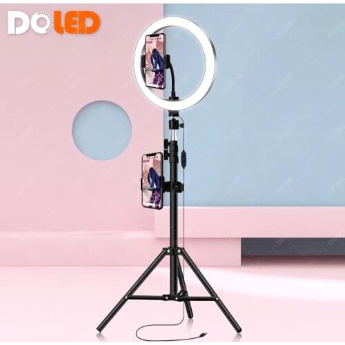DOLED 10" Selfie LED Ring Light with 1.6m Tripod Phone Holders for Youtube for Photo Studio Photographic Video Lighting Stream