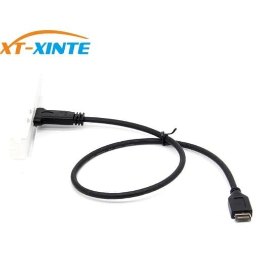 XT-XINTE USB 3.1 Front Panel Header Type E Male to Usb-C Type C Female Motherboard Expansion Cable Computer Connector 50cm