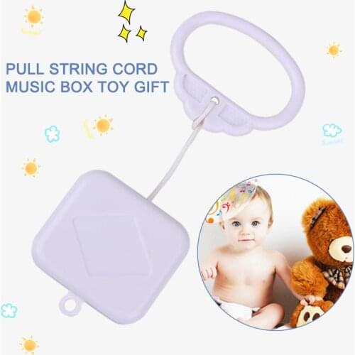 Pull Ring Music Box White Plastic Pull String Clockwork Cord Music Box Baby Infant Kids Bed Bell Rattle Toy Baby Rattles Gift