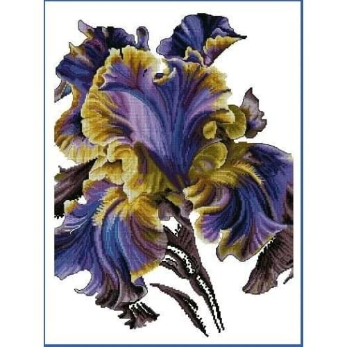 Night Iris Flower Simplicity Sewing kitTop Quality Embroidery Needlework 14CT Unprinted Art Cross Stitch Kits DIY Handmade Decor
