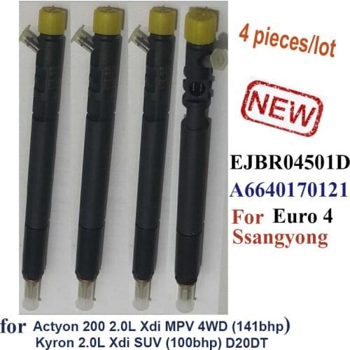 4 pieces Nozzle EJBR04501D (A6640170121) Diesel For Ssangyong Kyron 2.0L Xdi SUV (100bhp)Actyon 200 2.0L Xdi MPV 4WD (141bhp)