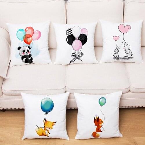 Cute Animal Pillowcase Cushion Cover Polyester Pillow Cover Home Decor Childrens Bedroom Decoration Throw Pillowcases 45*45cm
