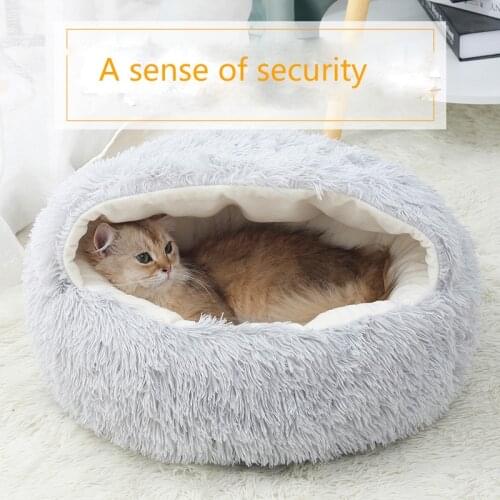 New Cat Nesk Hiding House Plush Lounger Winter Warm Bed Cave Box Small Puppy And Medium Dogs Kennel Kitten Pet Goods Supplies