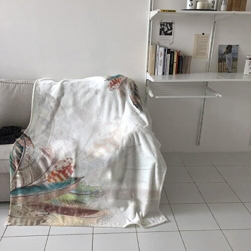 Bedroom Warm Blankets Animal Colorful Feathers Sofa Throw Blankets Childrens Baby Soft Blankets Airplane Portable Blanket