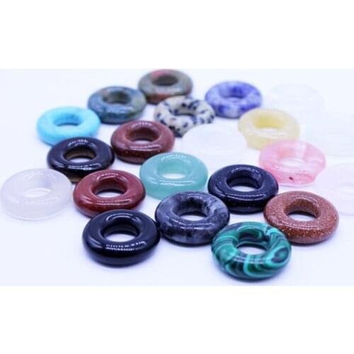 Wholesale Natural Stone Crystal Circle Mixed Color Stone Beads For Women Fashion Necklace Jewelry Making