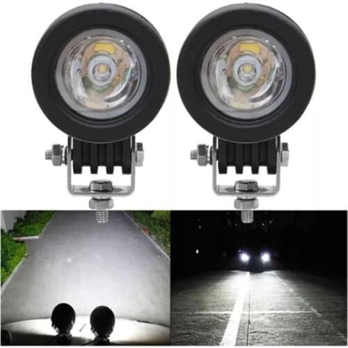Pair 12V 10W LED Work Light Motorcycle Boat Spot Off Road Driving Fog Lamp 4X4 ATV