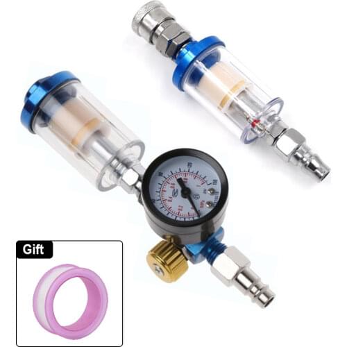 Spray Gun Pressure Regulator Spray Gun Pneumatic Tool Pressure Regulating Valve Water Pavilion+Online Water Trap Filter JP/EU/US