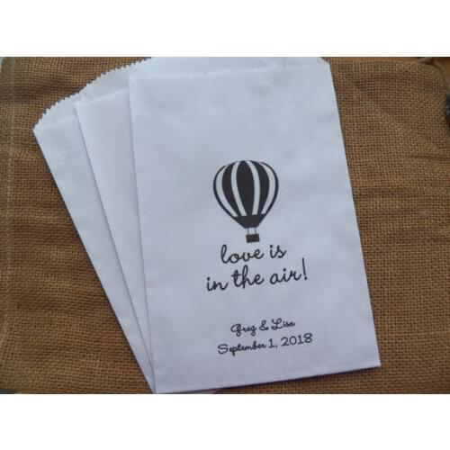 Custom Love is in the Air hot air balloon wedding Pretzel candy Buffet lolly bags engagement Bakery Cookie goody gift packets
