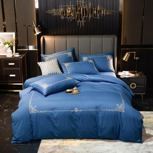 Luxury Cotton Embroidery Duvet Cover Set Bedding Set Single Queen King size Quilt Cover Bed sheet set Pillowcase #sw
