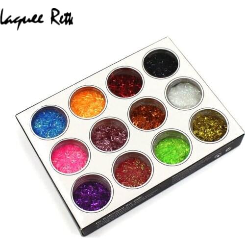 Pro 12 Colors Silk Ribbon Nail Art Decoration Glitter DIY Manicures Nail Stiker Free Shipping