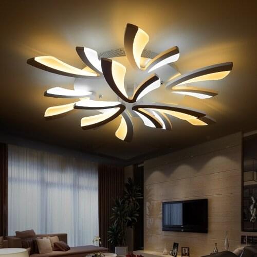 Led Ceiling Lights Modern Surface Mounted Lamp Dimmable Cold White Remote Acrylic Aluminum Body Light Fixture For Bedroom Home
