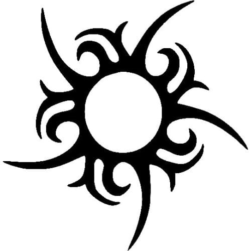 Mysterious and Interesting Hollow Sun Car Stickers Pvc High Quality Waterproof Sunscreen Auto Decals Black/white, 14cm*14cm
